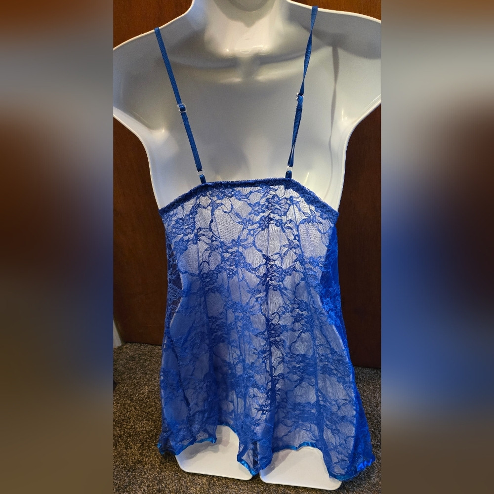 Blue lace NEW no tags teddy/camisole lingerie szS - Picture 5 of 5